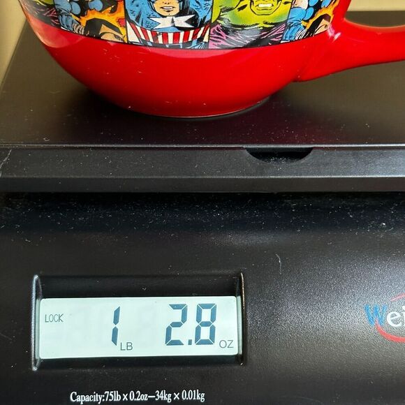 Marvel Comics Avengers Mug Disney Ceramic Soup Coffee Cup Red HUGE 24 oz - Picture 5 of 5